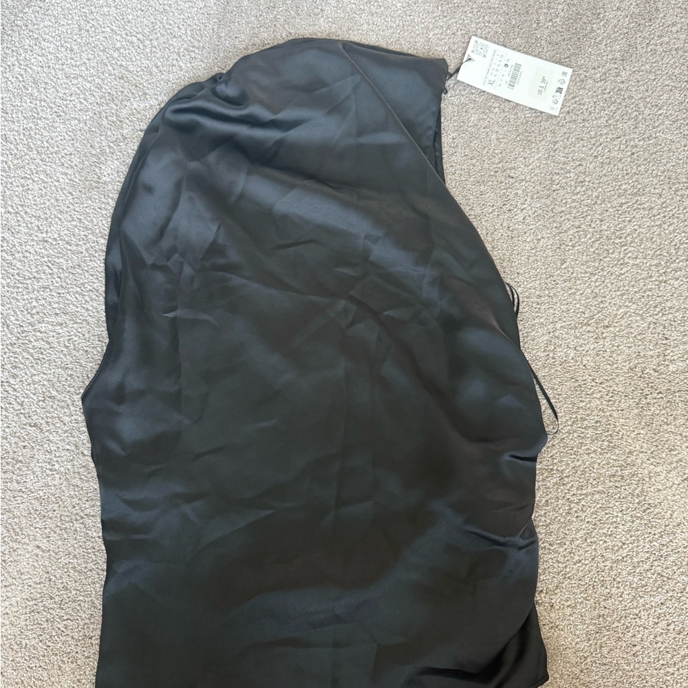 Zara Black Satin Tank Top
